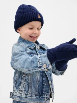 Baby & Toddler CashSoft Cable-Knit Beanie & Mittens Set