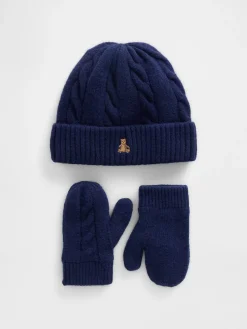 Baby & Toddler CashSoft Cable-Knit Beanie & Mittens Set