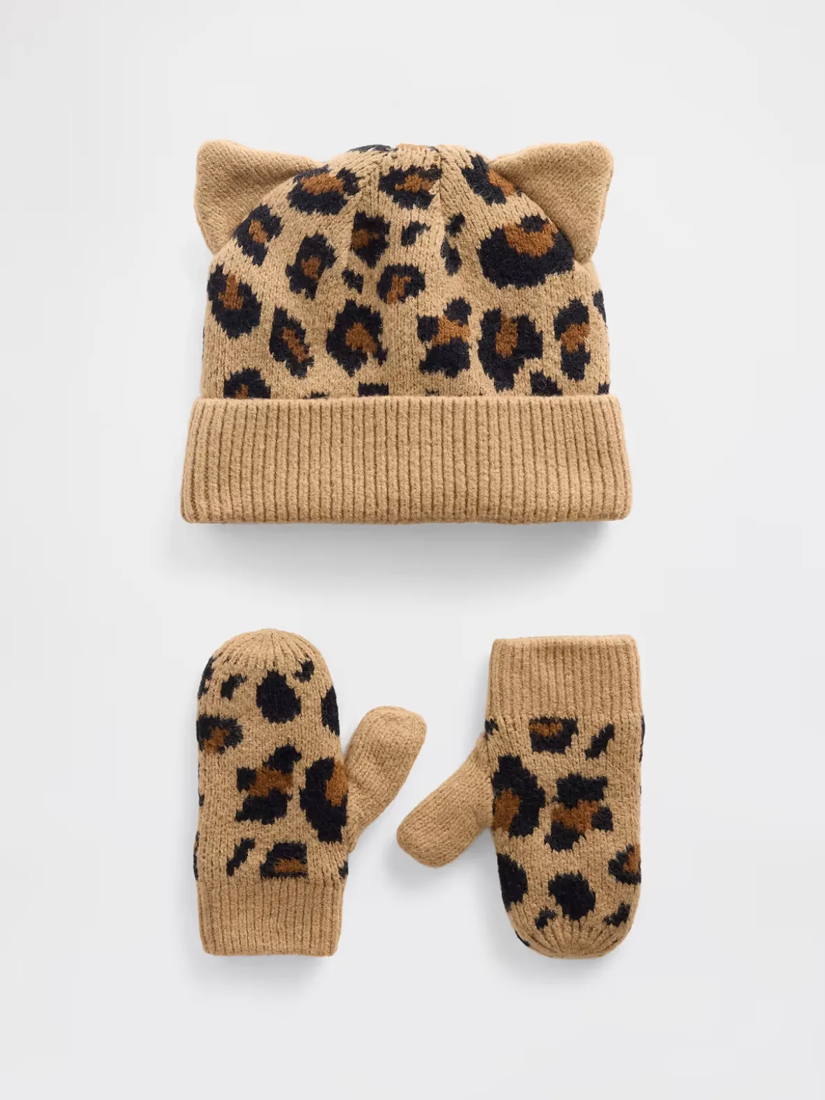 Baby & Toddler CashSoft Leopard Beanie & Mittens Set