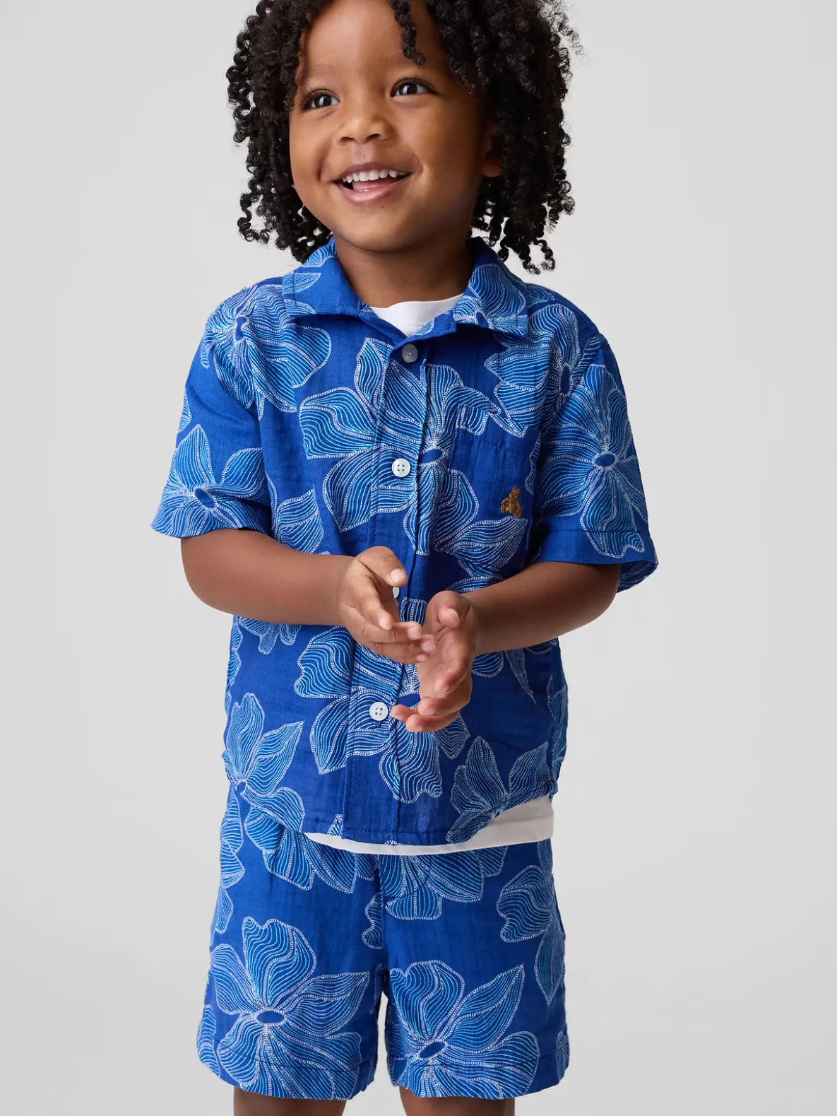 Baby & Toddler Cotton Gauze Floral Outfit Set