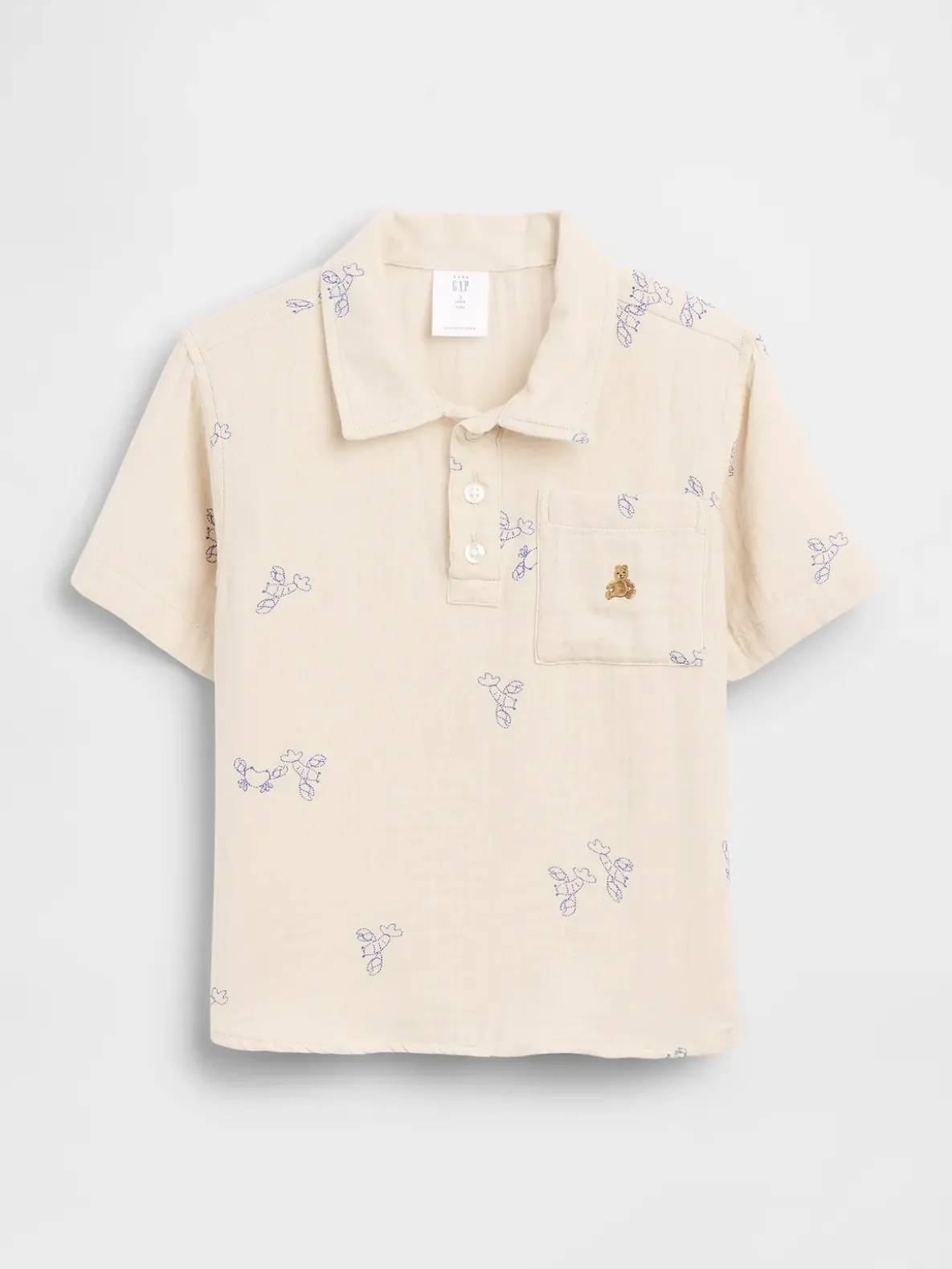 Baby & Toddler Cotton Gauze Print Polo Shirt
