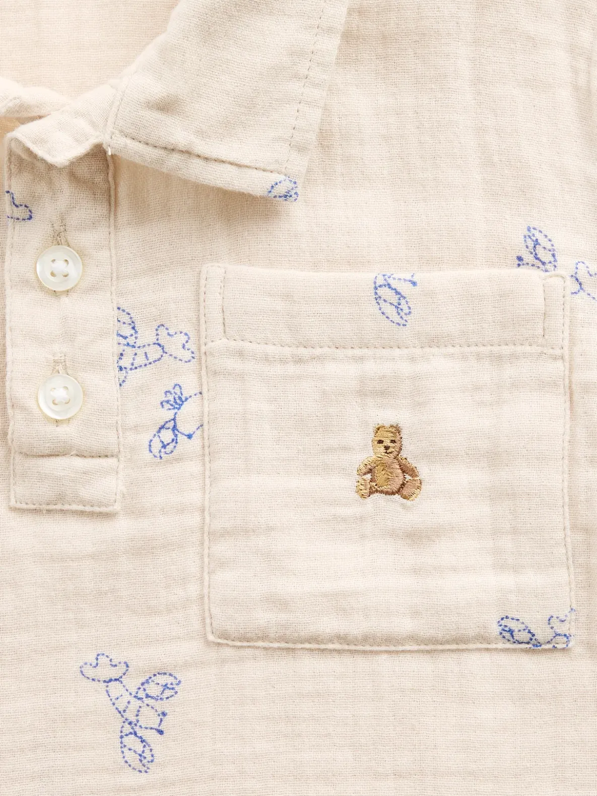 Baby & Toddler Cotton Gauze Print Polo Shirt