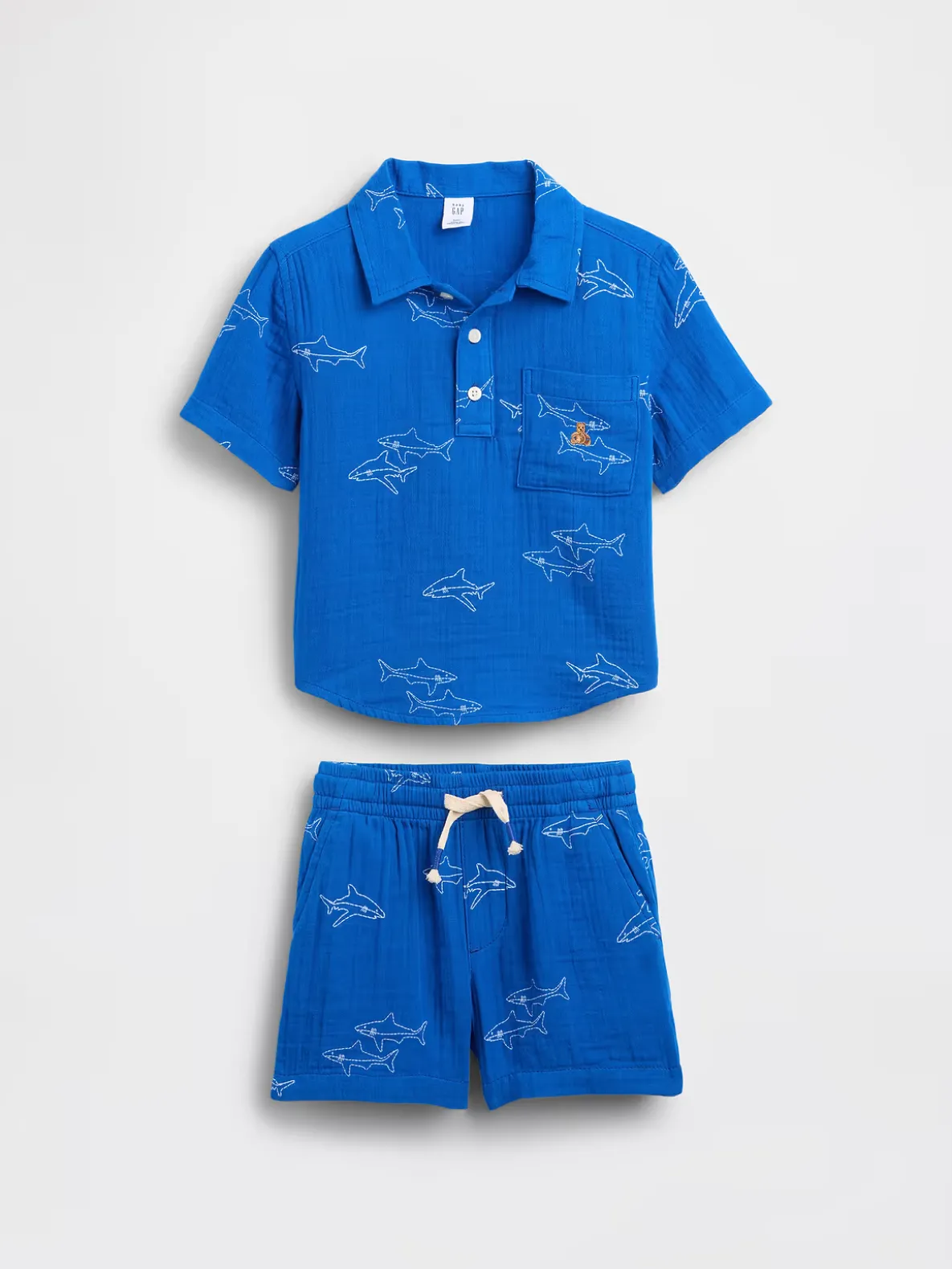 Baby & Toddler Cotton Gauze Polo Outfit Set