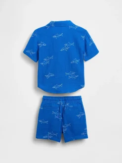 Baby & Toddler Cotton Gauze Polo Outfit Set