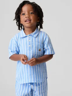 Baby & Toddler Cotton Gauze Print Polo Shirt