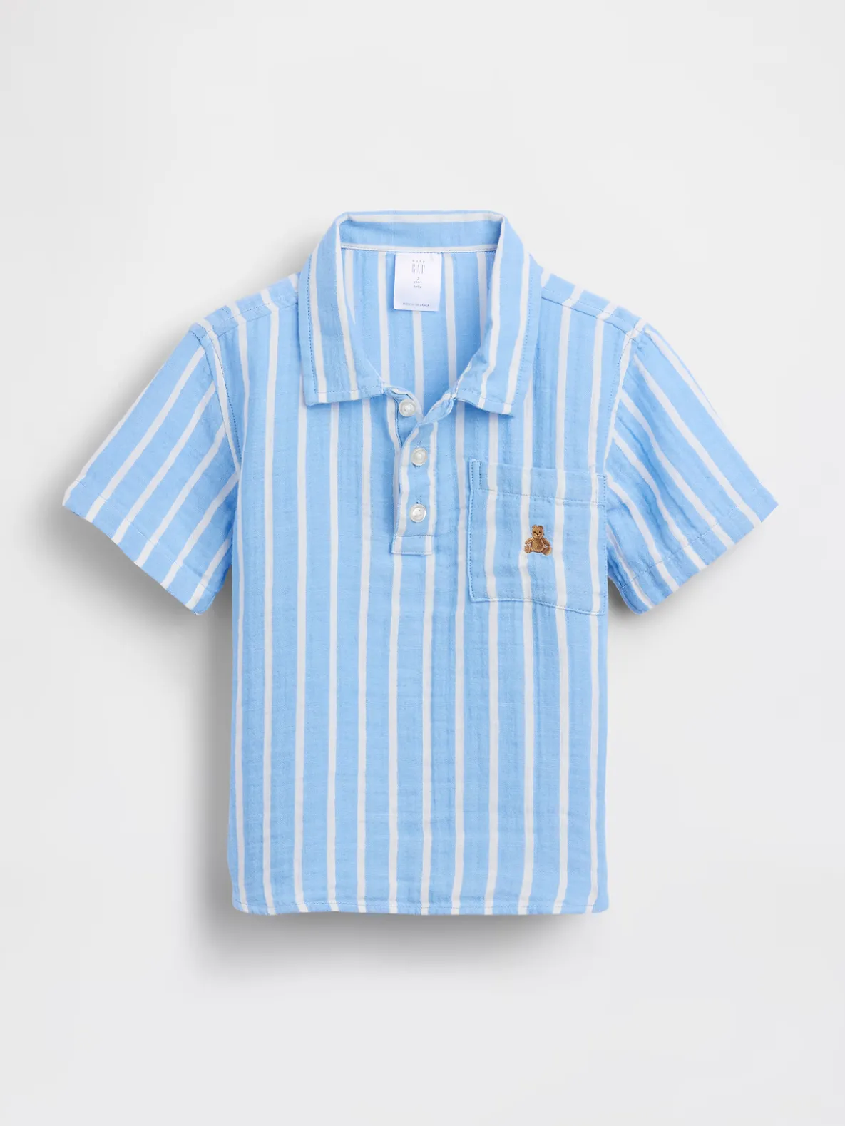 Baby & Toddler Cotton Gauze Print Polo Shirt