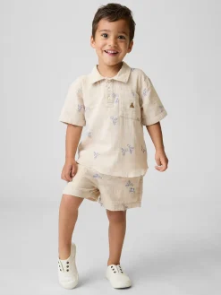 Baby & Toddler Cotton Gauze Print Pull-On Shorts