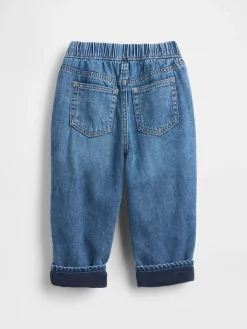 Baby & Toddler Cozy-Lined Barrel Jeans