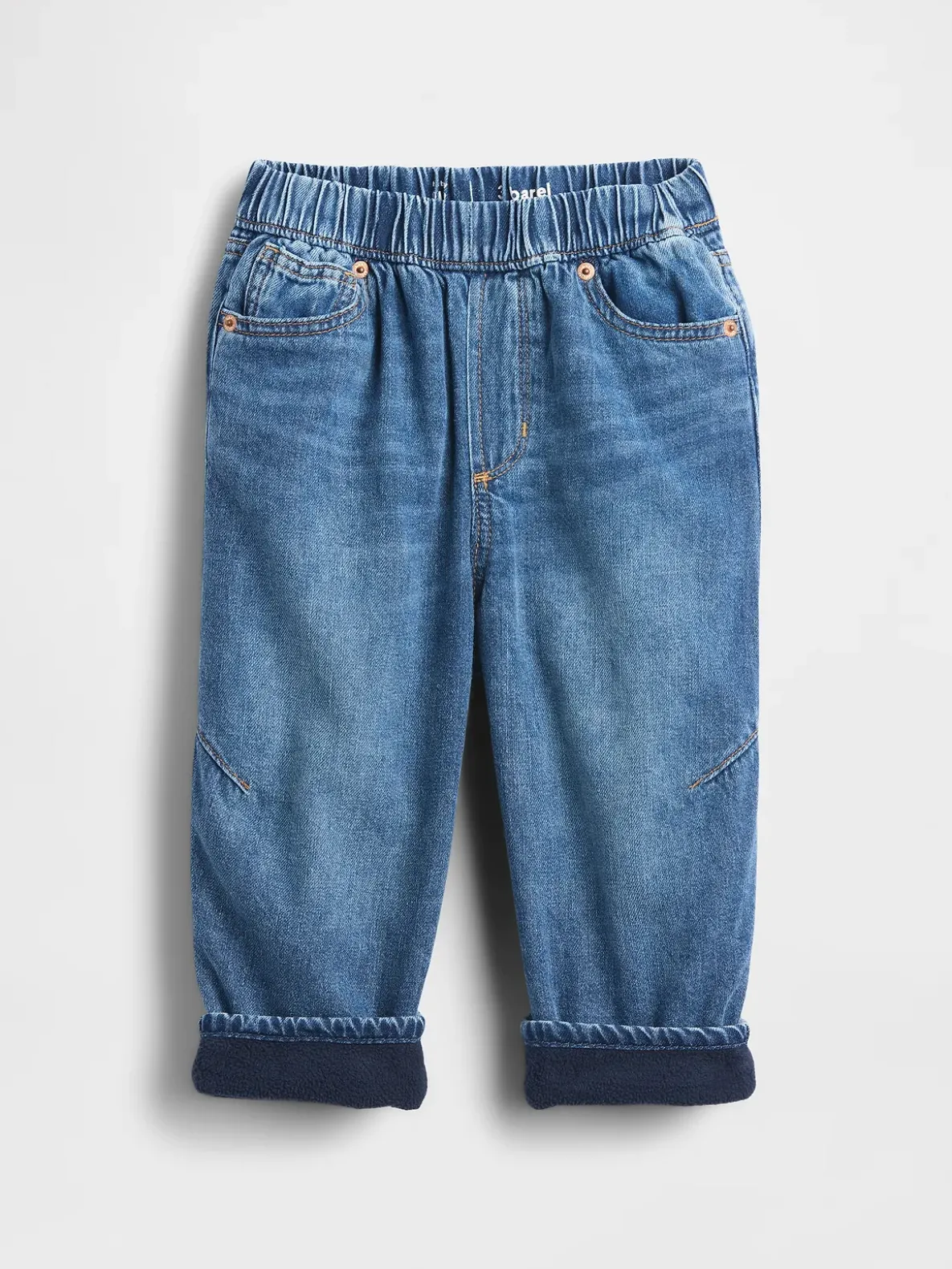Baby & Toddler Cozy-Lined Barrel Jeans