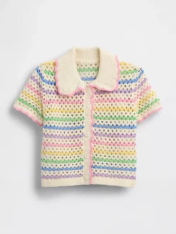 Baby & Toddler Crochet Collared Cardigan