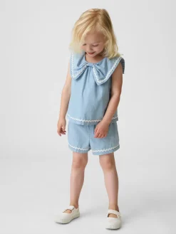 Baby & Toddler Denim Bow Outfit Set