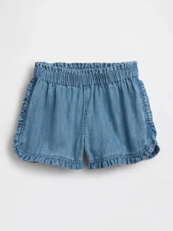 Baby & Toddler Denim Ruffle Pull-On Shorts
