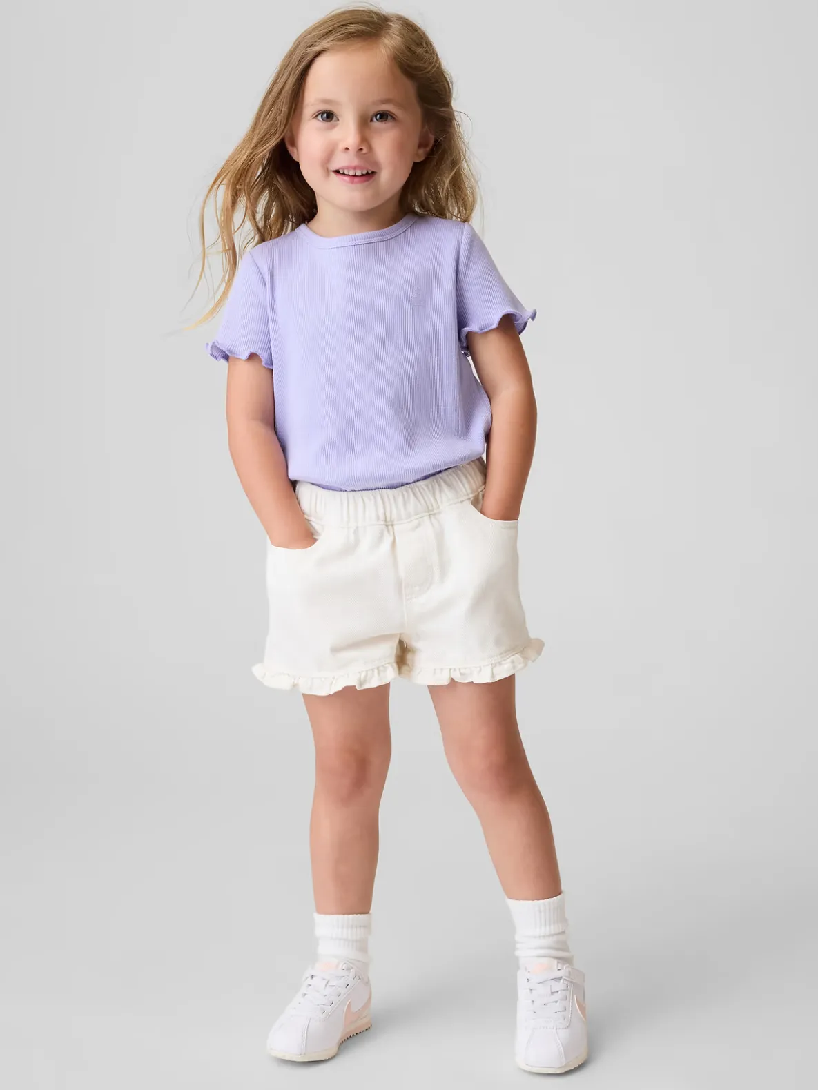 Baby & Toddler Denim Stride Pull-On Ruffle Shorts
