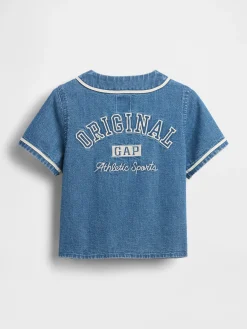 Baby & Toddler Denim Varsity Logo Baseball Shirt