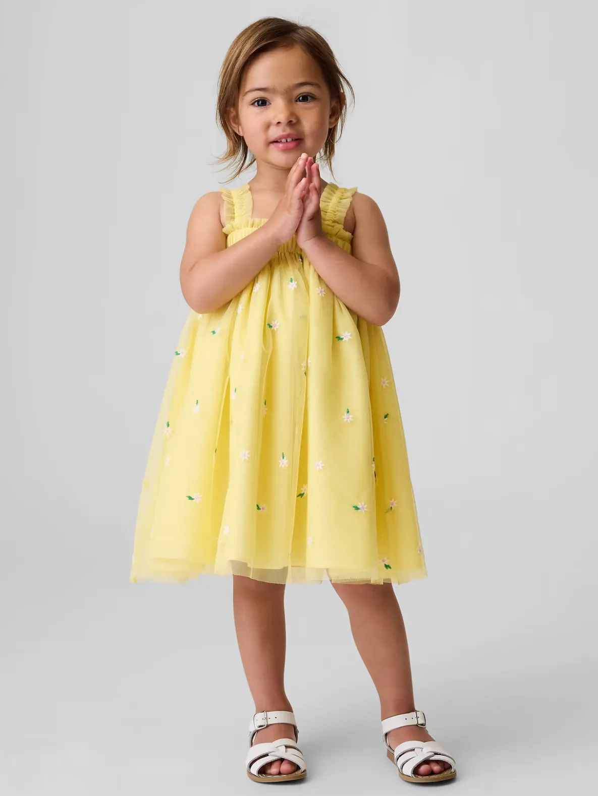 Baby & Toddler Embroidered Daisy Tulle Dress