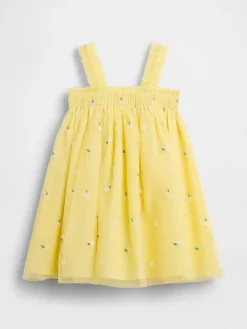 Baby & Toddler Embroidered Daisy Tulle Dress