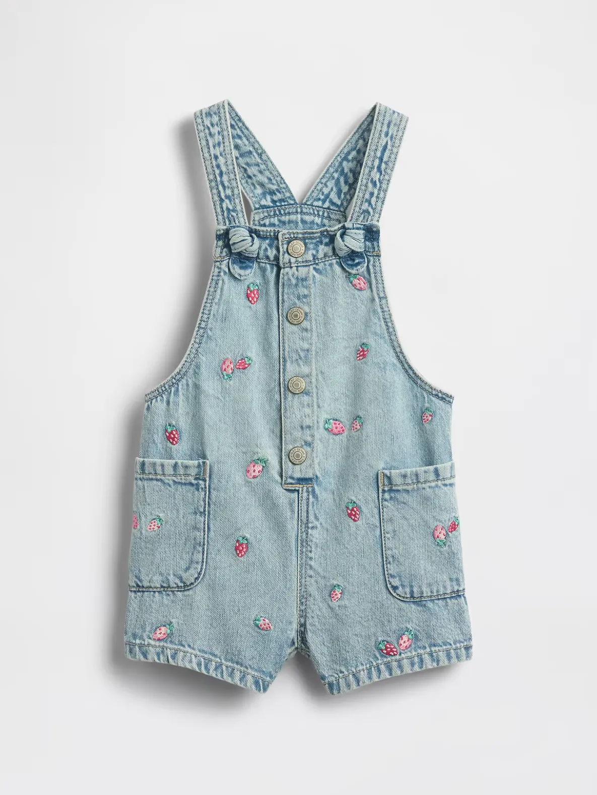 Baby & Toddler Embroidered Denim Shortalls