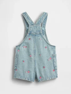 Baby & Toddler Embroidered Denim Shortalls