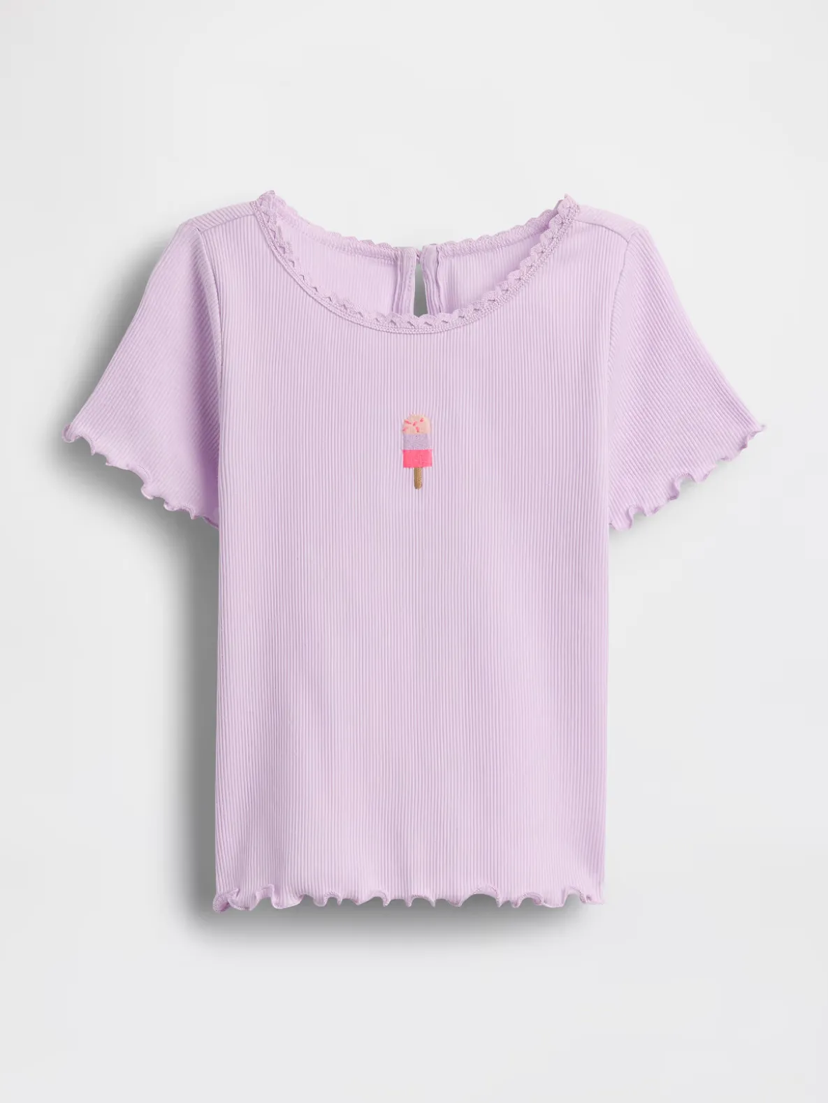 Baby & Toddler Embroidered Ice Cream Rib T-Shirt