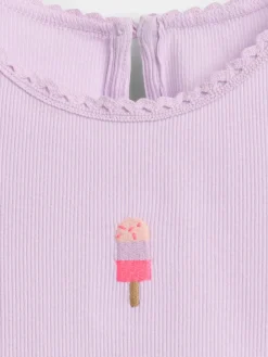 Baby & Toddler Embroidered Ice Cream Rib T-Shirt