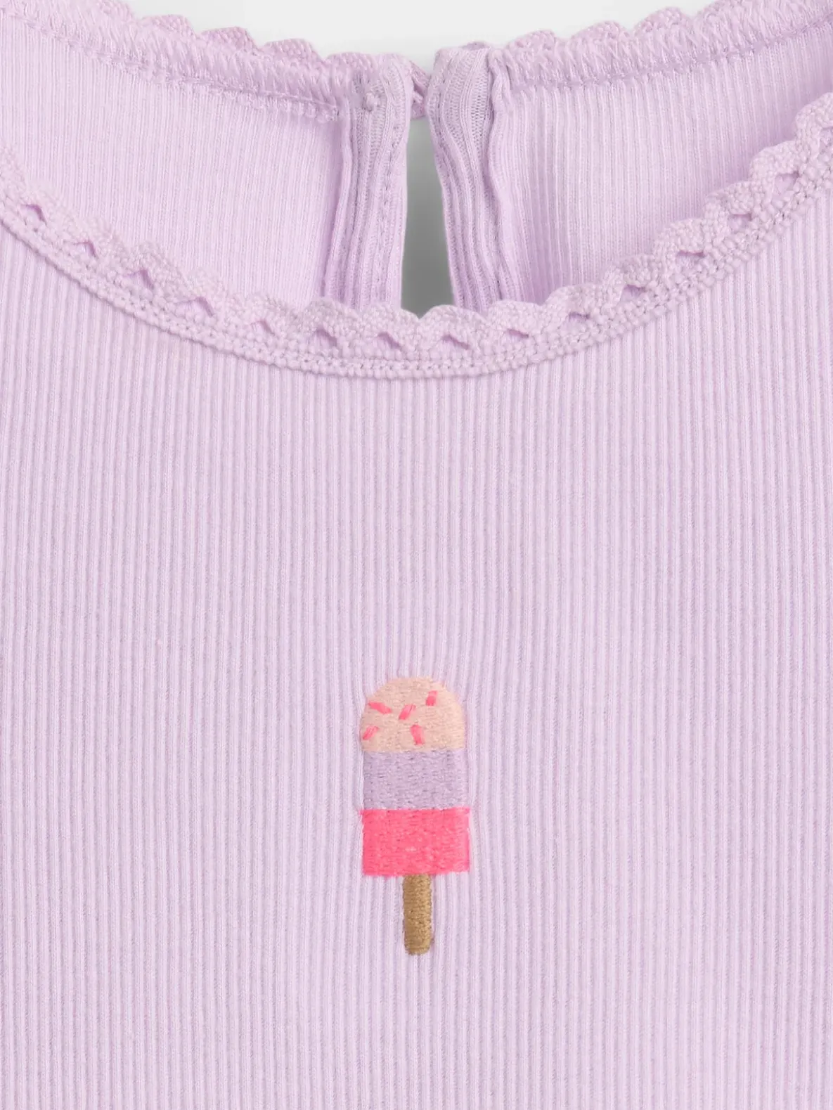 Baby & Toddler Embroidered Ice Cream Rib T-Shirt