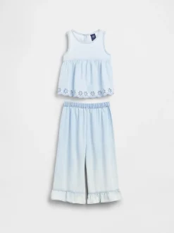 Baby & Toddler Eyelet Denim Outfit Set