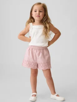 Baby & Toddler Eyelet Hem Pull-On Shorts