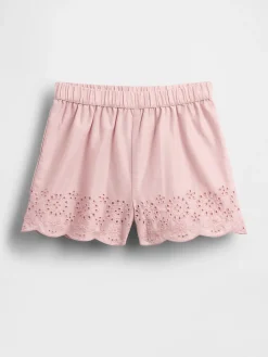 Baby & Toddler Eyelet Hem Pull-On Shorts