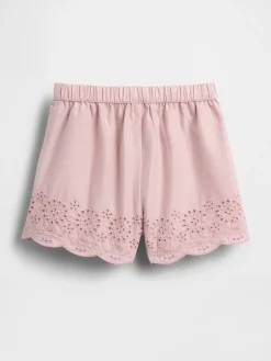 Baby & Toddler Eyelet Hem Pull-On Shorts