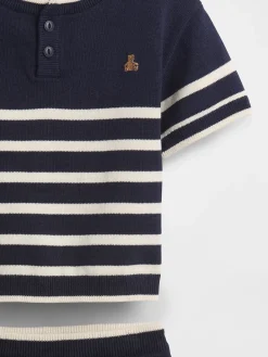 Baby & Toddler Henley Stripe Sweater Set