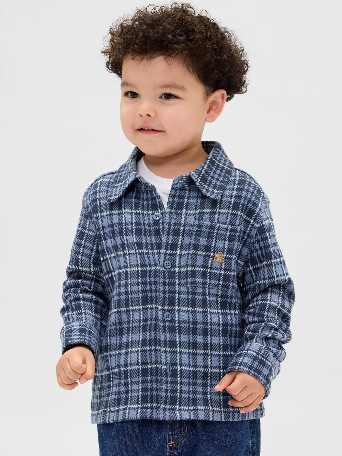 Baby & Toddler Knit Jersey Plaid Shirt