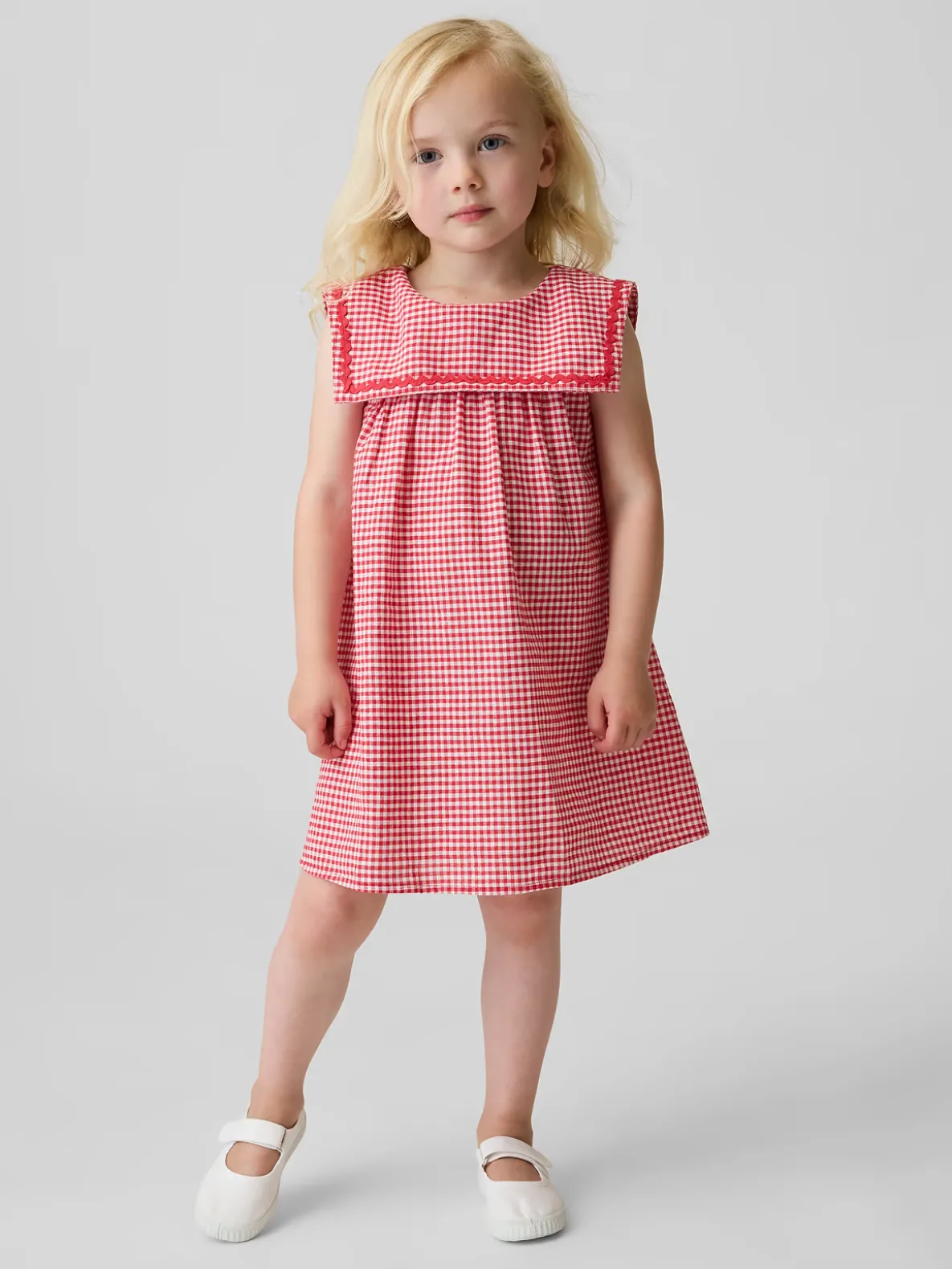 Baby & Toddler Linen-Cotton Gingham Sailor Dress