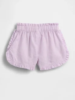 Baby & Toddler Linen-Cotton Ruffle Dolphin Shorts