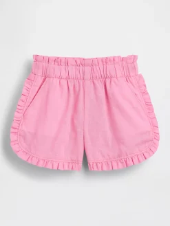 Baby & Toddler Linen-Cotton Ruffle Dolphin Shorts