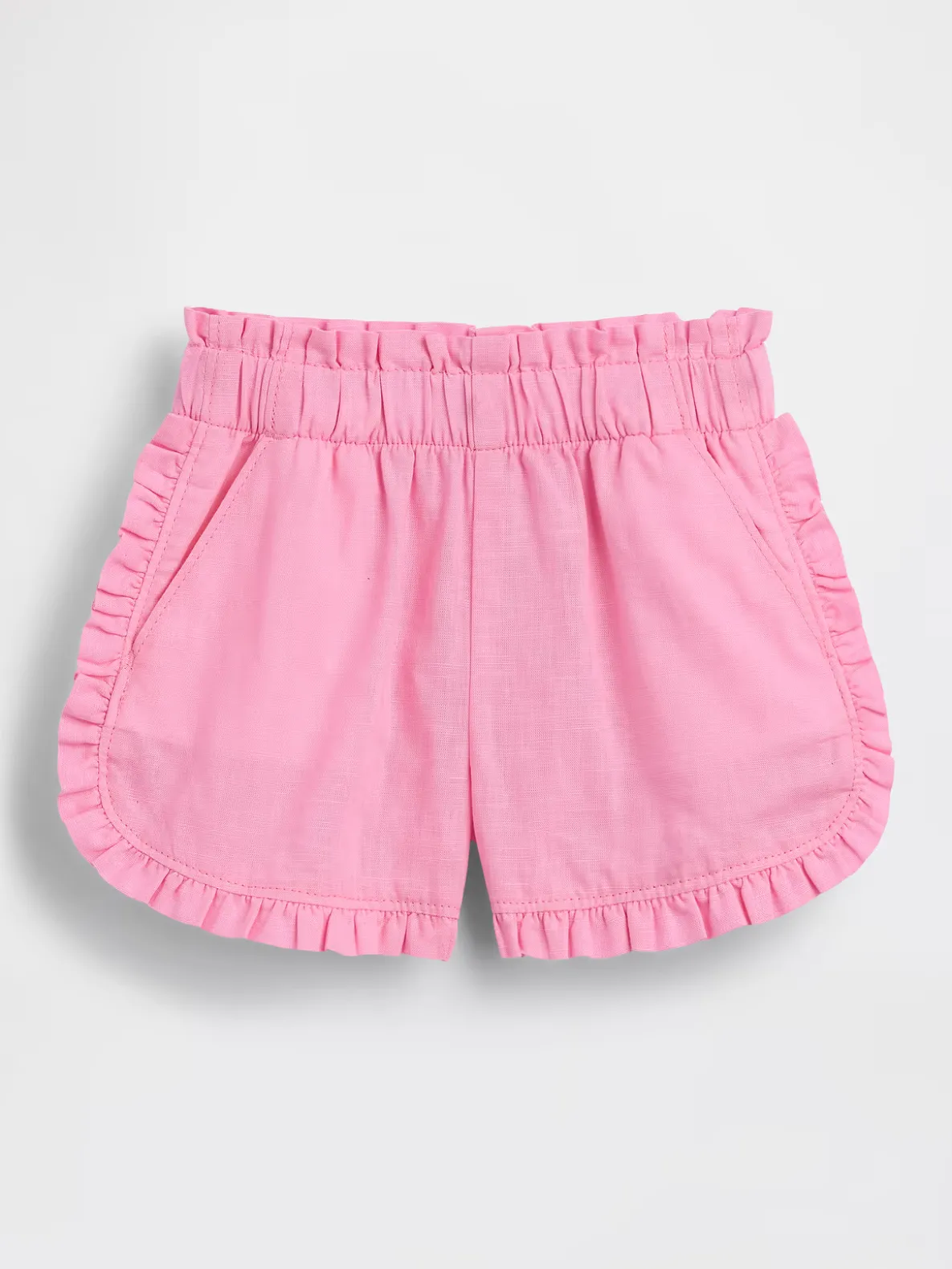 Baby & Toddler Linen-Cotton Ruffle Dolphin Shorts