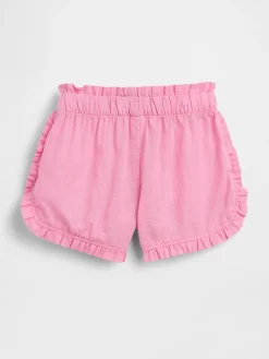 Baby & Toddler Linen-Cotton Ruffle Dolphin Shorts