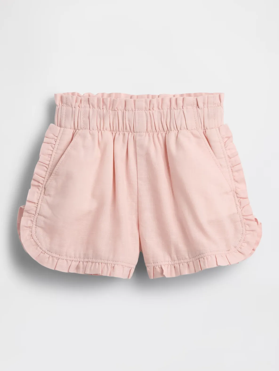 Baby & Toddler Linen-Cotton Ruffle Dolphin Shorts
