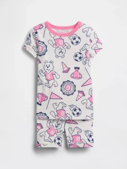 Baby & Toddler Organic Brushed Cotton Bear Logo PJ Short Set