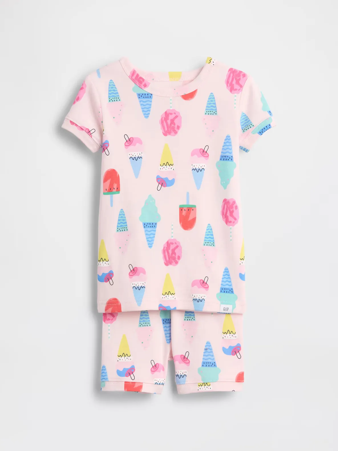 Baby & Toddler Organic Brushed Cotton Ice Cream PJ Short Set