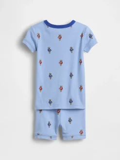 Baby & Toddler Organic Brushed Cotton Soccer Bear PJ Short Set