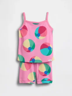 Baby & Toddler Organic Brushed Cotton Beach Ball PJ Cami Short Set