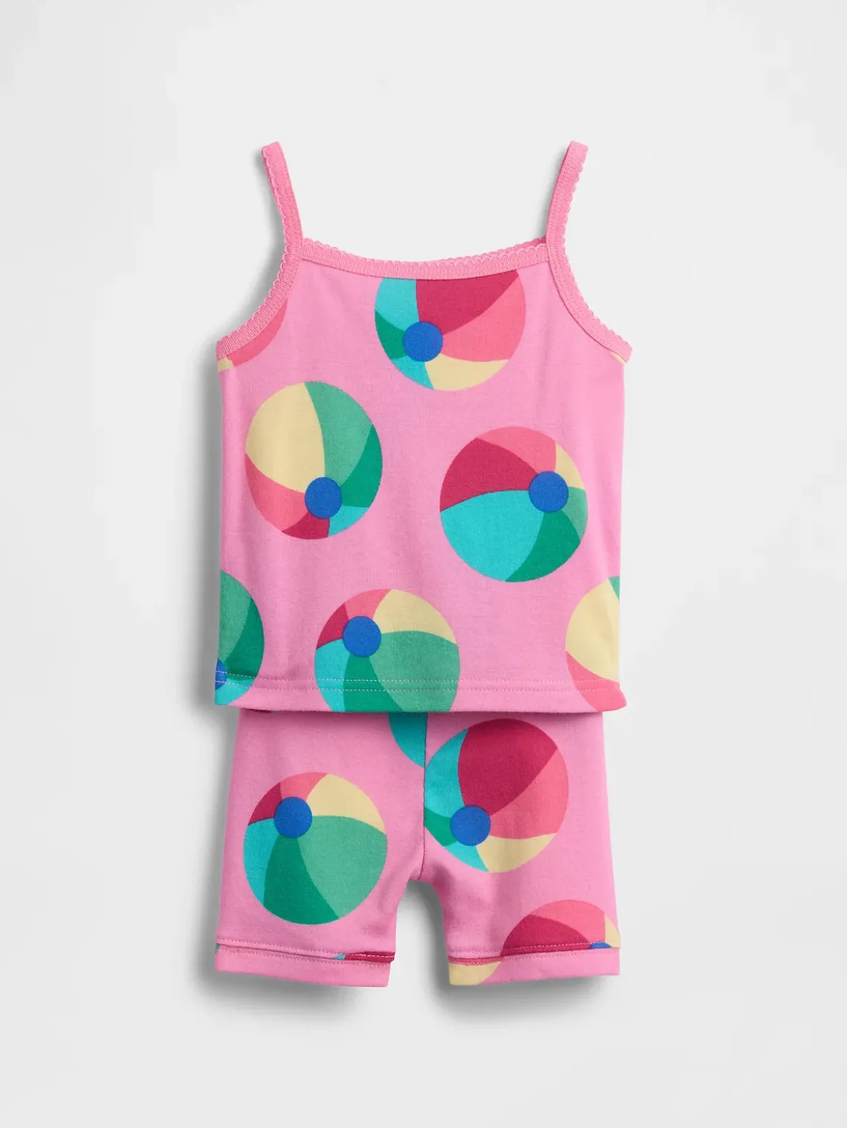 Baby & Toddler Organic Brushed Cotton Beach Ball PJ Cami Short Set
