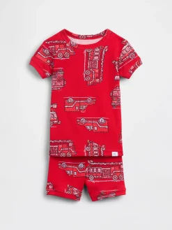 Baby & Toddler Organic Brushed Cotton Firetruck PJ Short Set