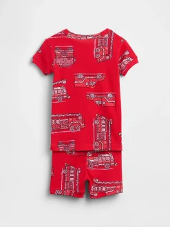 Baby & Toddler Organic Brushed Cotton Firetruck PJ Short Set
