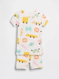 Baby & Toddler Organic Brushed Cotton Pasta PJ Short Set