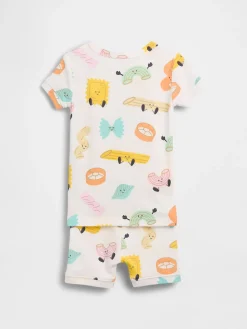 Baby & Toddler Organic Brushed Cotton Pasta PJ Short Set