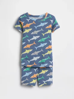 Baby & Toddler Organic Brushed Cotton Shark PJ Short Set