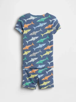 Baby & Toddler Organic Brushed Cotton Shark PJ Short Set