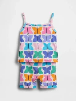 Baby & Toddler Organic Brushed Cotton Butterfly PJ Cami Short Set