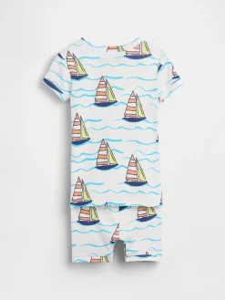 Baby & Toddler Organic Brushed Cotton Sailboat PJ Short Set